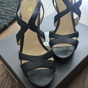 Vince Camuto Black Strappy Women's Heels